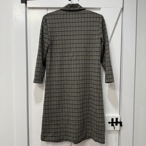 J Mclaughlin Makayla Dress XS Houndstooth Jacquard 3/4 Sleeve Collar 1/2 Zip NWT - Picture 6 of 7